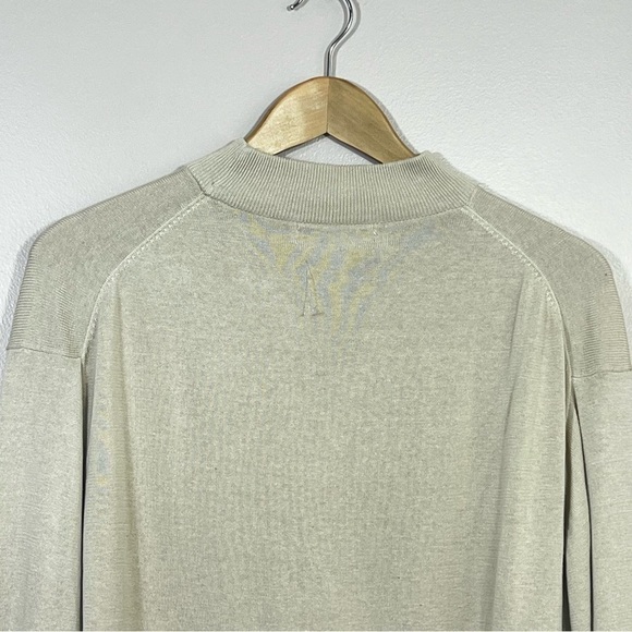 Pronto Uomo Sweater Mock Neck Silk Blend Sz XL Tan Long Sleeve Pullover - Picture 6 of 9